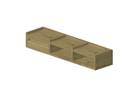 3D Bücherregal und Behälter - Hängeschrank aus Holz 18x110x27 cm - Karl Andersson & Söner - 1KM Display - 1KMV3