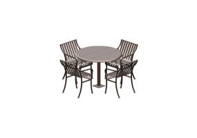 Bancos 3D - Conjunto mesa e cadeiras de metal - Keystone Ridge Designs - CY-P