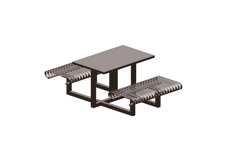 Panchine e Fioriere 3D - Composizione di tavolo e sedie in... Panchine e Fioriere 3D - Composizione di tavolo e sedie in...