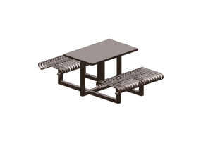 Benches and Planters 3D - Metallic table and chair composition - Keystone Ridge Designs - HP6-1RT