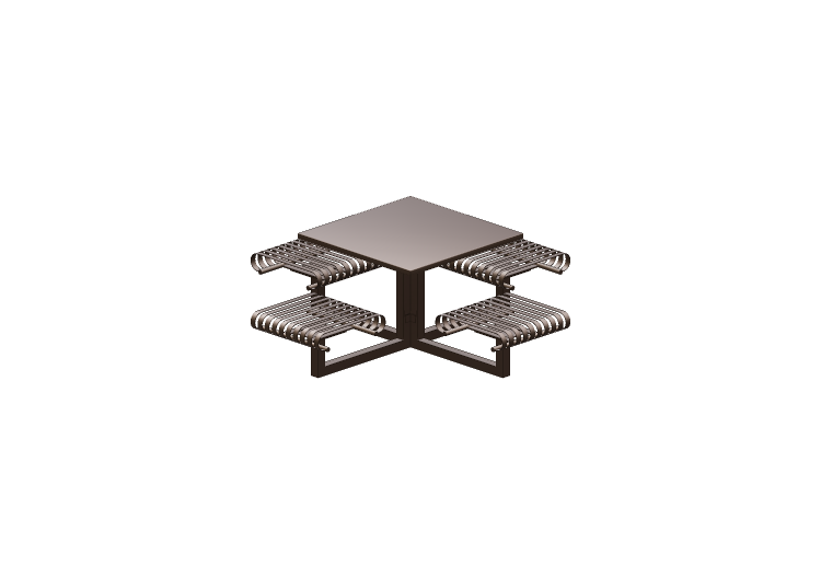 Bancos y Macetas 3D - Composición de mesa y sillas de metal... Bancos y Macetas 3D - Composición de mesa y sillas de metal...