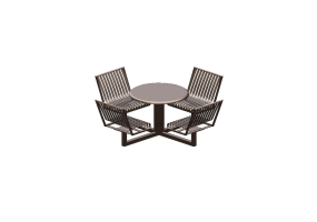 Benches and Planters 3D - Metallic table and chair composition - Keystone Ridge Designs - HP6_2RD