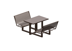 Panchine e Fioriere 3D - Composizione di tavolo e sedie in metallo - Keystone Ridge Designs - HP6-2RT