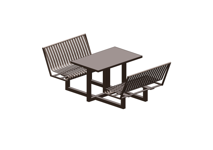 Panchine e Fioriere 3D - Composizione di tavolo e sedie in... Panchine e Fioriere 3D - Composizione di tavolo e sedie in...