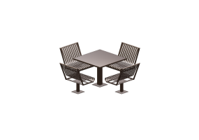 Bancos y Macetas 3D - Composici&oacute;n de mesa y sillas de metal - Keystone Ridge Designs - SY6-2SQ