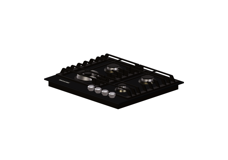 Eletrodomésticos 3D - Cooktop a gás com 4 bocas -... Eletrodomésticos 3D - Cooktop a gás com 4 bocas -...