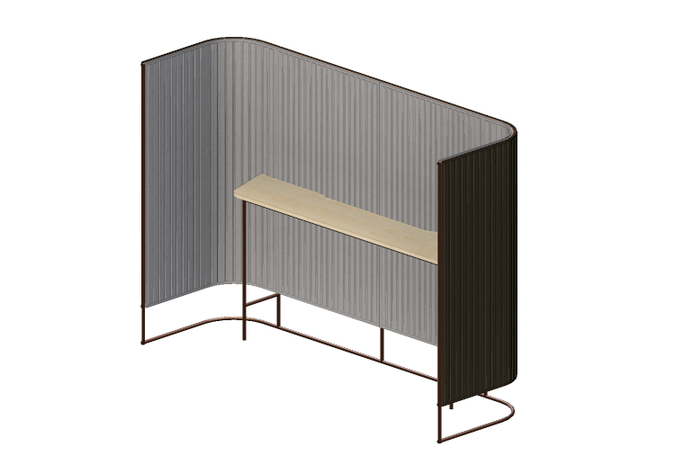 Escrivaninhas 3D - Separador de ambiente em tecido com mesa... Escrivaninhas 3D - Separador de ambiente em tecido com mesa...