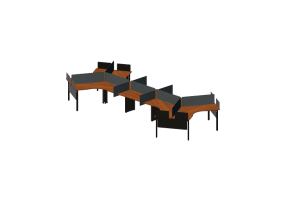 Escrivaninhas 3D - Escrivaninha de madeira - Kokuyo - Arch