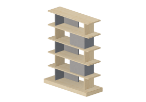3D B&uuml;cherregal und Beh&auml;lter - Anrichte aus Holz - Kokuyo - Days Office Boundary - XY BWSSHDL156MC0M