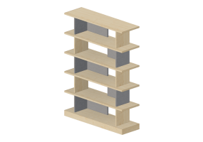 3D B&uuml;cherregal und Beh&auml;lter - Anrichte aus Holz - Kokuyo - Days Office Boundary - XY BWSSHS154MC0M