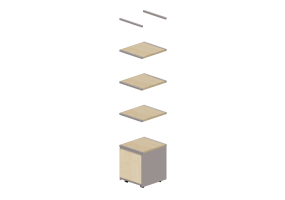 Bookshelves and Containers 3D - Wooden Shelf - Kokuyo - Juke - SJK LSS5S