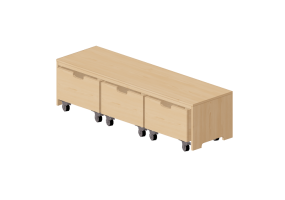 3D Bookshelves and Containers - Bench with drawers - Lekolar - 38486