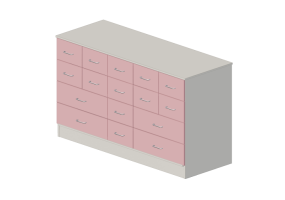 Armarios y Cómodas 3D - Cajonera con dieciséis cajones - Lekolar - 80706/61
