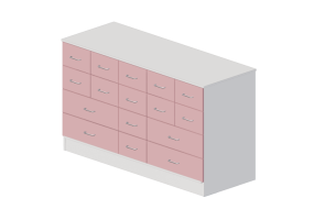Armarios y Cómodas 3D - Cajonera con dieciséis cajones - Lekolar - 80705/61