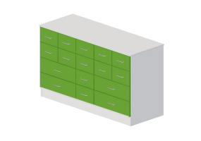 Arm&aacute;rios 3D - C&ocirc;moda dezasseis gavetas - Lekolar - 80705/43