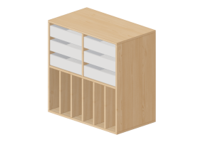 Wardrobes and Cabinets 3D - Cabinet with six drawers - size Lekolar - 80673