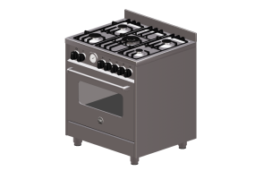 Electrodom&eacute;sticos 3D - Cocina de gas 5 quemadores con horno a gas - Bertazzoni - MAS 705 GGEV SXE