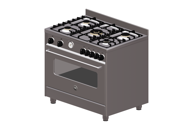 Electrodomésticos 3D - Cocina de gas 5 quemadores con horno... Electrodomésticos 3D - Cocina de gas 5 quemadores con horno...