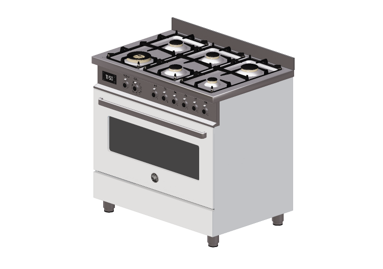 Elettrodomestici 3D - Cucina a gas 6 fuochi con forno... Elettrodomestici 3D - Cucina a gas 6 fuochi con forno...