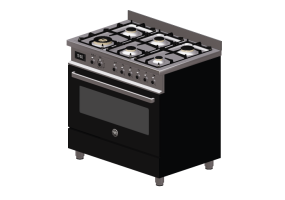 Electrodom&eacute;sticos 3D - Cocina de gas 6 quemadores con horno el&eacute;ctrico - Bertazzoni - PRO90 6 MFE S NET