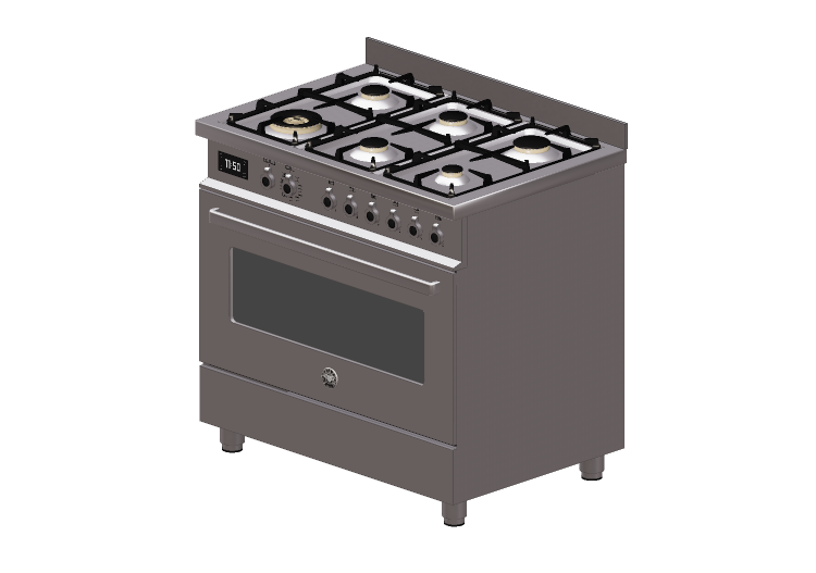 Electrodomésticos 3D - Cocina de gas 6 quemadores con horno... Electrodomésticos 3D - Cocina de gas 6 quemadores con horno...