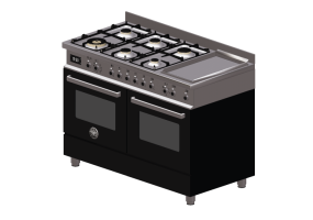 3D Electrical Appliances - Gas cooker with 6 burners and 2 electric ovens - Bertazzoni - PRO120 6G MFE D NET