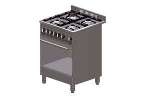 Electrodom&eacute;sticos 3D - Cocina de gas 4 quemadores con horno a gas - Lofra - M66GV/C