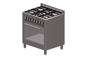 Eletrodom&eacute;sticos 3D - Fog&atilde;o a g&aacute;s 4 bocas com forno el&eacute;trico - Lofra - M76MF/C