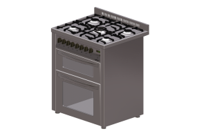 Electrodom&eacute;sticos 3D - Cocina a gas de 5 hornillas con dos hornos - Lofra - PUD76MFR/C