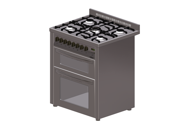 3D Electrical Appliances - Gas cooker with 5 burners and... 3D Electrical Appliances - Gas cooker with 5 burners and...