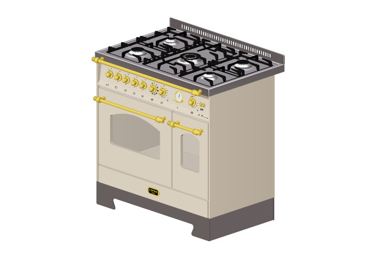 Elettrodomestici 3D - Cucina a gas 5 fuochi con forno... Elettrodomestici 3D - Cucina a gas 5 fuochi con forno...