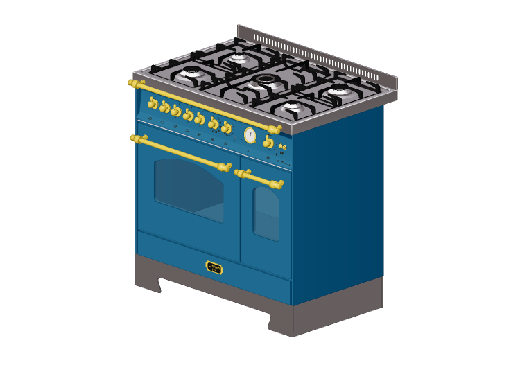 3D Electrical Appliances - Gas cooker with 5 burners and... 3D Electrical Appliances - Gas cooker with 5 burners and...