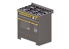 Electrodom&eacute;sticos 3D - Cocina a gas de 5 hornillas con dos hornos - Lofra - RSD96MFTE/CI