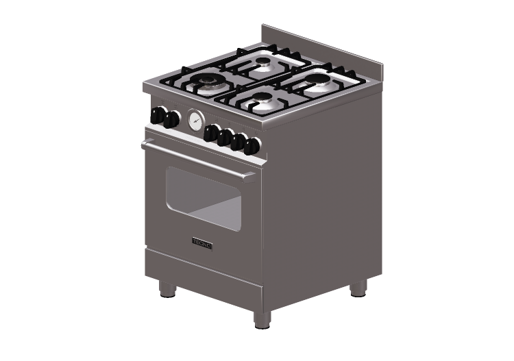 Electrodomésticos 3D - Cocina de gas 4 quemadores con horno... Electrodomésticos 3D - Cocina de gas 4 quemadores con horno...