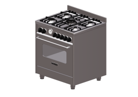 Elettrodomestici 3D - Cucina a gas 5 fuochi con forno elettrico - Lofra - TX7 TUEL5/14