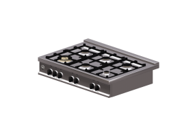 3D Electrical Appliances - Built-in Cooking hob with 6 burners - Bertazzoni - CB36M 6 00 X