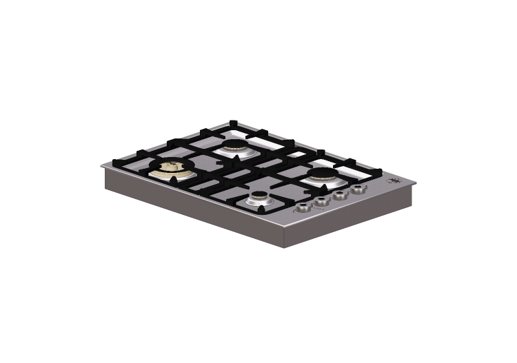 Eletrodomésticos 3D - Cooktop a gás embutido 4 bocas -... Eletrodomésticos 3D - Cooktop a gás embutido 4 bocas -...
