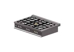 Eletrodom&eacute;sticos 3D - Cooktop a g&aacute;s embutido 5 bocas - Bertazzoni - CB36 5 00 X