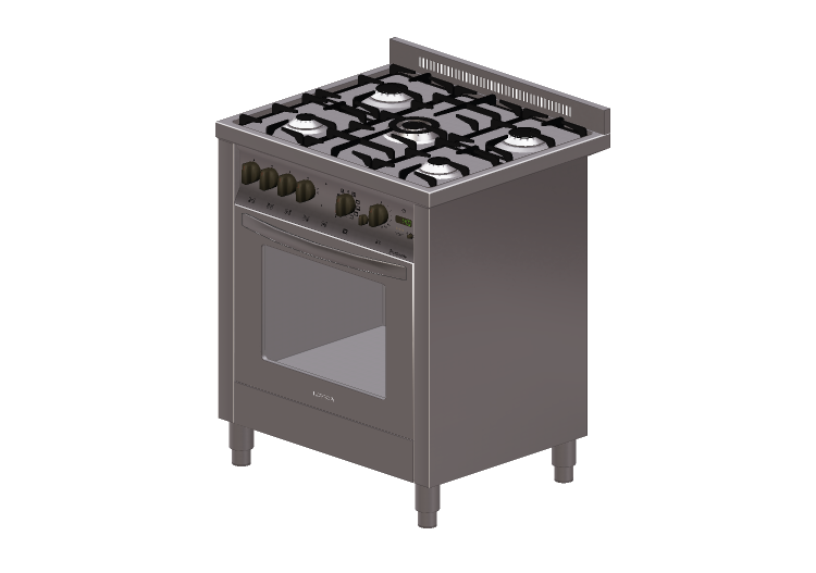 Electrodomésticos 3D - Cocina de gas 5 quemadores con horno... Electrodomésticos 3D - Cocina de gas 5 quemadores con horno...
