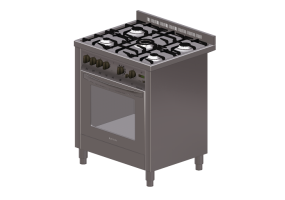 Electrom&eacute;nagers 3D - Cuisine &agrave; gaz 5 feux avec four &eacute;lectrique - Lofra - P76MFR/CI