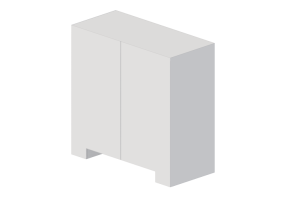 M&oacute;veis 3D - M&oacute;vel de madeira com duas portas - Luazzu - 500472