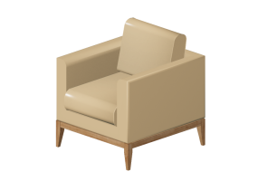 Divani 3D - Poltrona in pelle - Giulio Marelli &ndash; Wood 9W0101