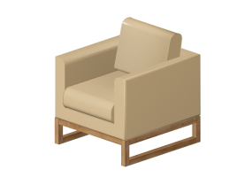 Chairs and Sofas 3D - Leather Armchair - Giulio Marelli &ndash; Wood 9W0101A