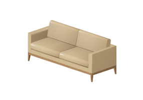 Chairs and Sofas 3D - Two seater leather sofa - Giulio Marelli &ndash; Wood 9W0204