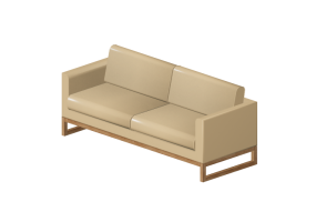 Chairs and Sofas 3D - Two seater leather sofa - Giulio Marelli &ndash; Wood 9W0204A