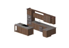 Cuisine 3D - Cuisine &eacute;quip&eacute;e avec &eacute;lectrom&eacute;nager - Merrillat - IBS