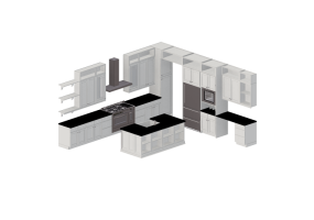 Cuisine 3D - Cuisine &eacute;quip&eacute;e avec &eacute;lectrom&eacute;nager - Merrillat - KB