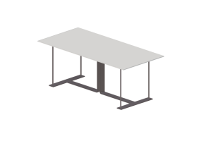 Tables 3D - Table en bois laqu&eacute; - Meritalia - 6 a Tavola