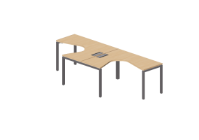 3D Desks - Wooden Desk - Modernform - Cosmos U - LDS2812F34
