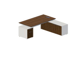 3D Desks - Wooden Desk - Modernform - Cosmos U - EXM4DRF33